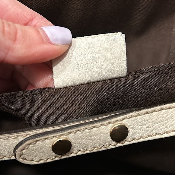 ✨ GUCCI ✨ Authentic GG Canvas White Leather Flower Handbag Satchel Tote - Picture 6 of 16